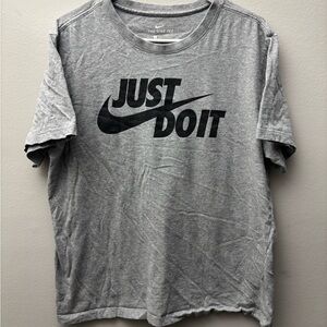 Nike Just Do It T Shirt Mens Large Gray Short Sleeve